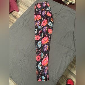 Constantly Varied Gear Pink and Blue Donut  Full Length Leggings XS
